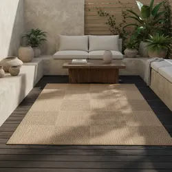 Outdoorteppich ARLBERG, im Patchwork-Stil, Beige, 80 x 150 cm