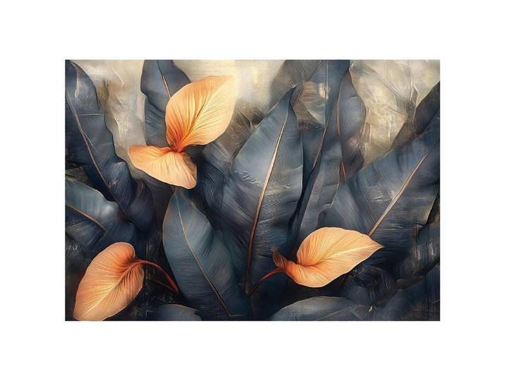 FOTOTAPETE Blätter Beton Natur Wohnzimmer Vlies Tapete 200x140