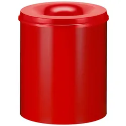 PROREGAL Selbstlöschender Papierkorb & Abfallsammler aus Metall | 80 Liter, HxØ 54x47cm | Rot