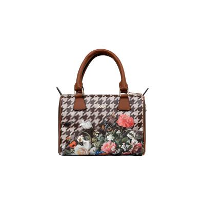 Schultertasche DOGO "Clemence Umhängetasche Brown Majestic Garden Schultertasche", Damen, Gr. onesize, bunt (braun), Kunstleder, Taschen Schultertasche, Handgefertigt