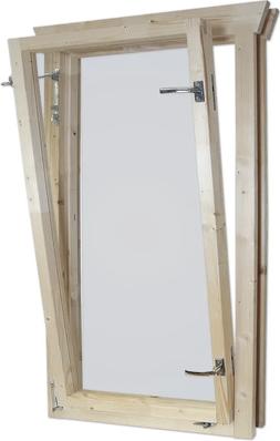 Einzelfenster für Gartenhaus 45 mm SKAN HOLZ Anschlag links 57,5x123,5 cm natur