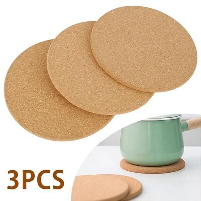 Inspired Living Natural Cork Trivet Heat Resistant Hot Pot Mat Round Cork Coaster For Kitchen And Dining Table Natural Cork Trivet Heat Resistant Hot Pot Mat Round Cork Coaster For Kitchen And Dining Table
