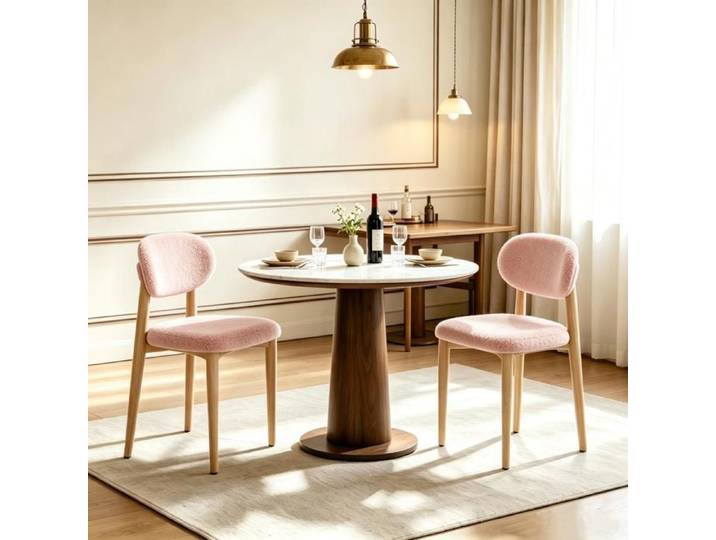 PEACHES Lot de 2 chaises de salle à manger chaises de cuisine modernes pour espace d'accueil ou coin détente couleur rose