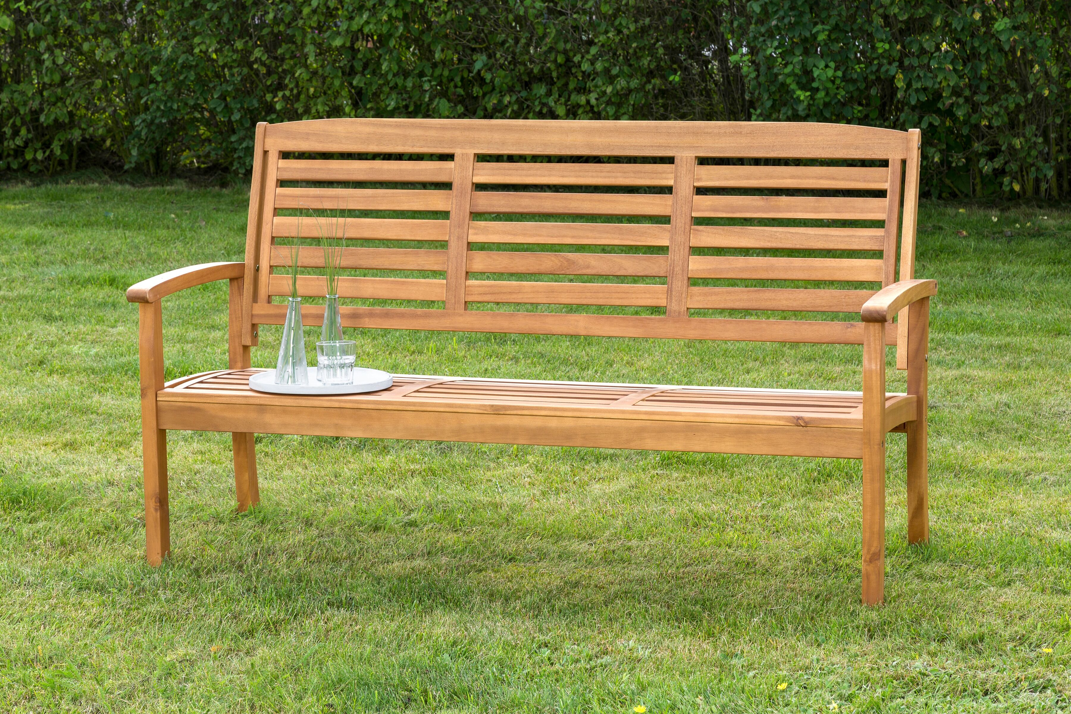 Gartenbank MERXX "Paraiba", braun, B:160cm H:91,5cm T:61cm, Holz, Sitzbänke, Gartenbank braun B/H/T: 160cm x 91,5cm x 61cm