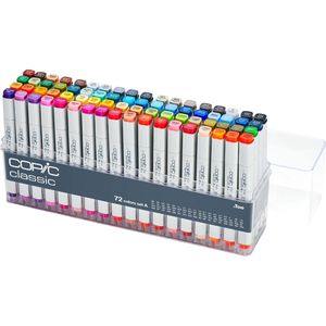 COPIC Layoutmarker Classic Set A, farbig sortiert, 72 Stück