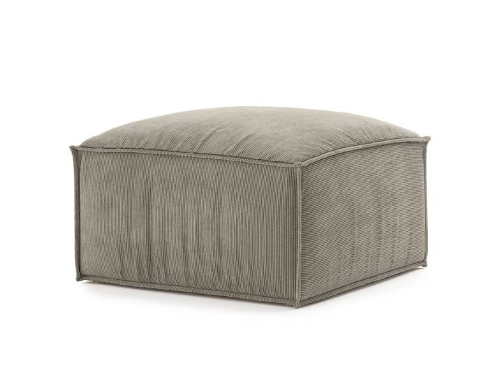 Repose-pieds capitonné Caborno 71 x 71 x 43cm Gris Velours côtelé Scota: Gris cendré