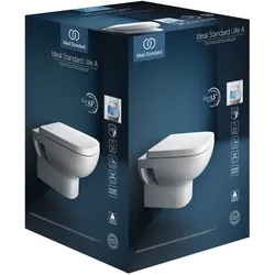 Ideal Standard i.life A WC-Paket, RimLS+, mit WC-Sitz Softclose, Weiß, T467101