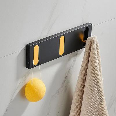 Uplift Treasures Invisible Folding Wall Hook Rack Organizer black Gold 3 Hooks