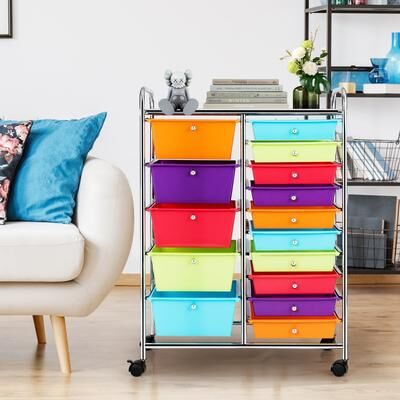 Lirago 15-Drawer Utility Rolling Cart with Drawers Multi-Use Storage