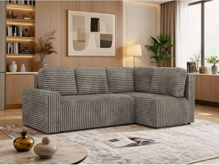 MKS MÖBEL Ecksofa NESSARO COR L, Rückenkissen, Armlehnen, Bonellfedern, Seitenauswahl, Breite 240 cm, Ecksofa L, lose Kissen
