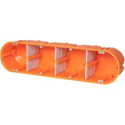 f-tronic 7350064 HW Gerätedose massiv HW40, 4-fach, 4x Ø 68mm, t=60mm  - 5 Stück