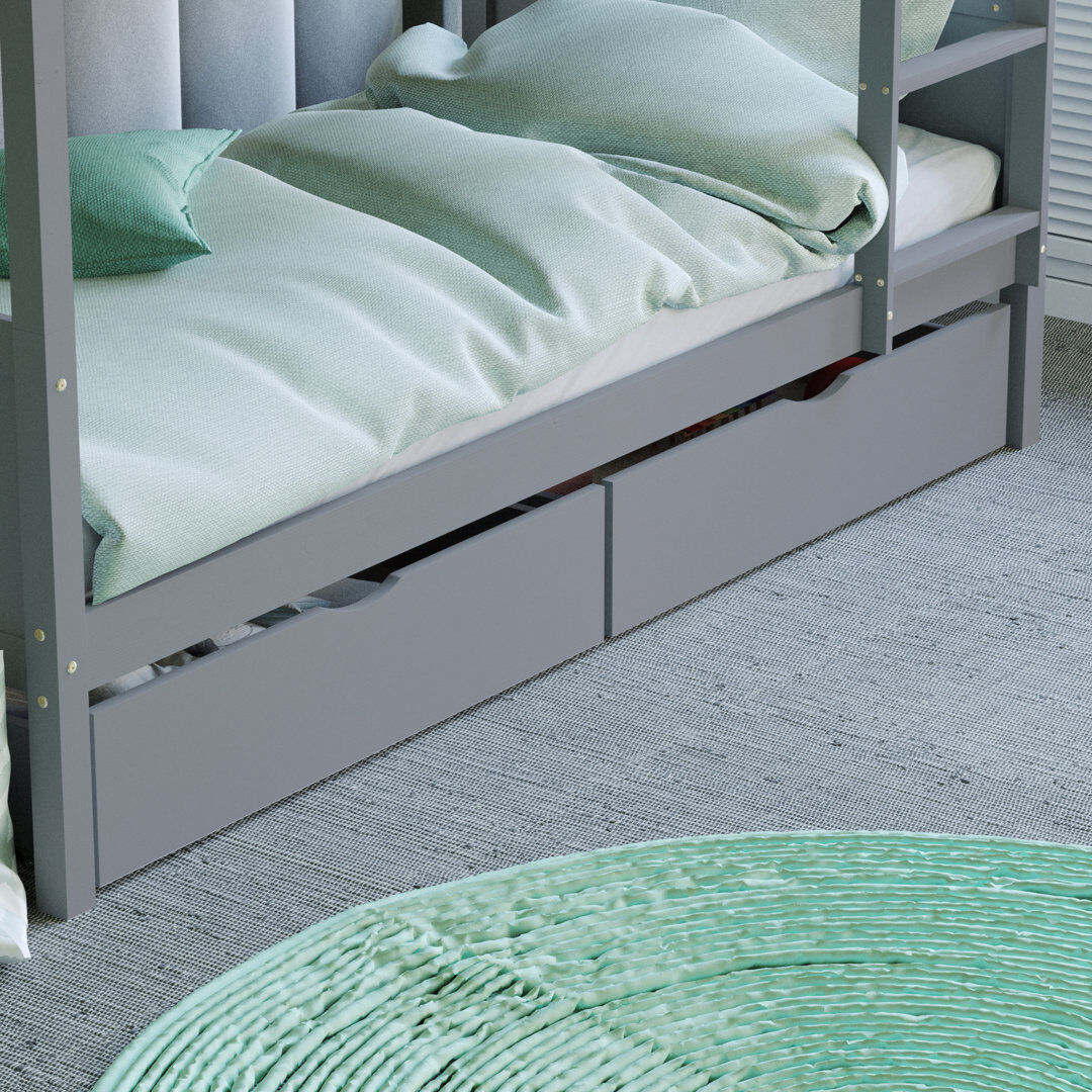 Harriet Bee Kaif Underbed Storage Drawers Grey Single
