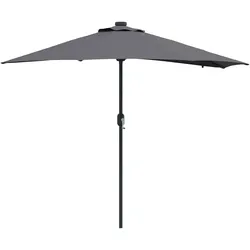 Helloshop26 - Moderner faltbarer Gartenschirm 294 x 150 x 223 cm leicht zu verstauen strapazierfähig aus anthrazitfarbenem 02_0058660