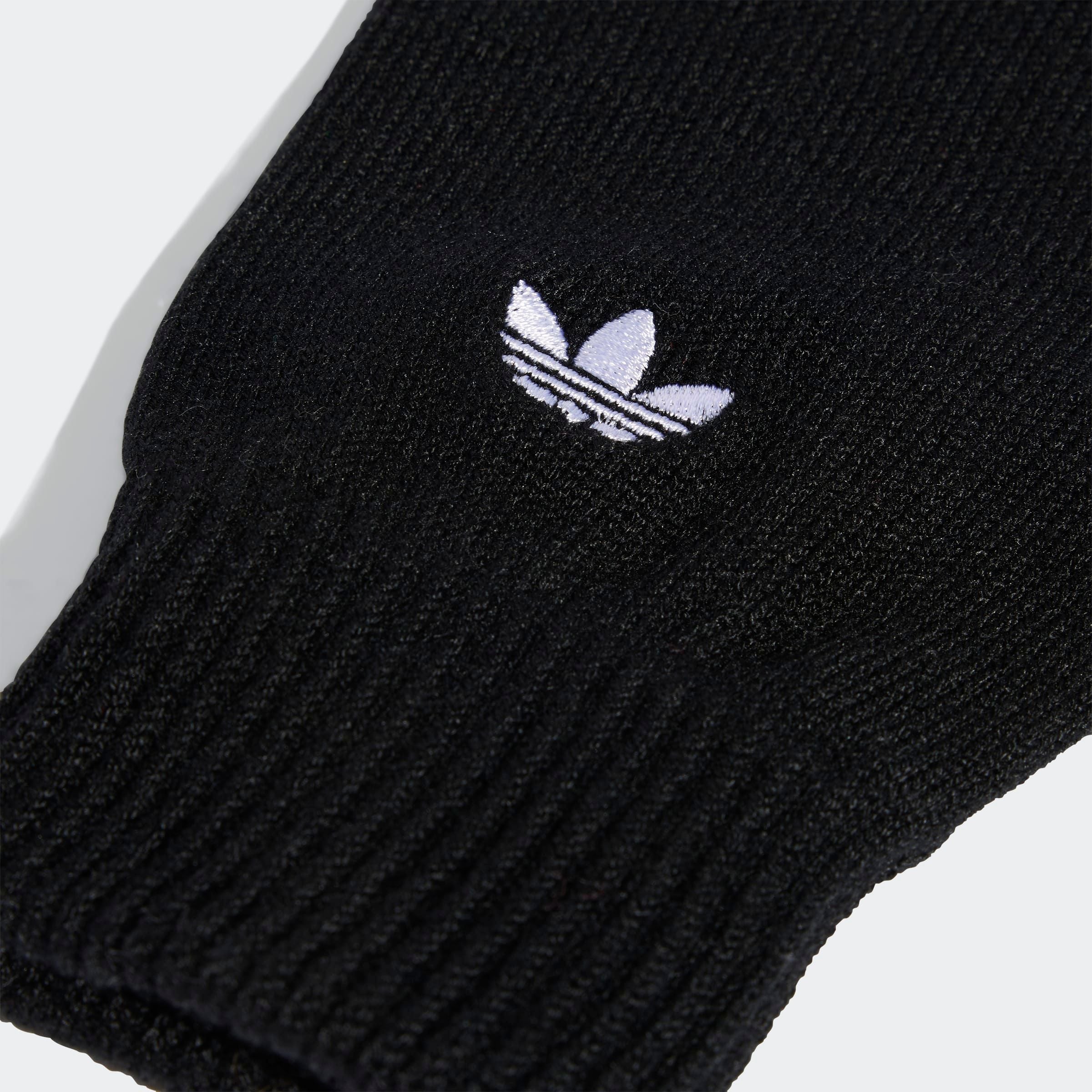Strickhandschuhe ADIDAS ORIGINALS "ADICOLOR SMARTPHONE", Gr. XL, schwarz, Obermaterial: 94% Polyester, 5% Polyamid, 1% Elasthan, Handschuhe Strickhandschuhe, für sportliche Aktivitäten, mit Touchscreen-kompatiblen Fingerspitzen schwarz XL