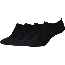 CAMANO Damen Socken Online Women cotton fine invisible Sneaker 4p, Größe 39-42 in Schwarz Schwarz