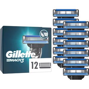 Gillette Rasierklingen Mach3, für Herrenrasierer, 3-fach Klinge, 12 Stück