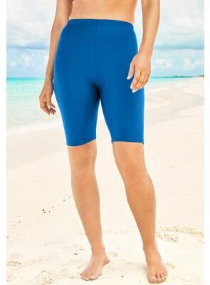 Plus Size Women's High-Waist Full-Coverage Swim Bike Short by Swim 365 in Dream Blue (Size 34) Swimsuit Bottoms
