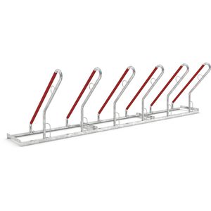 WSM Fahrradständer 0506 XBF, Bodenmontage / freistehend, Anlehnparker, Breite 300cm, für 6 Fahrräder