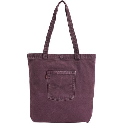 Beuteltasche LEVI'S "LEVIS TOTE", Damen, lila (wine time), Denim/Jeans, Baumwolle, Taschen Beuteltasche, aus Denim, mit Außentasche