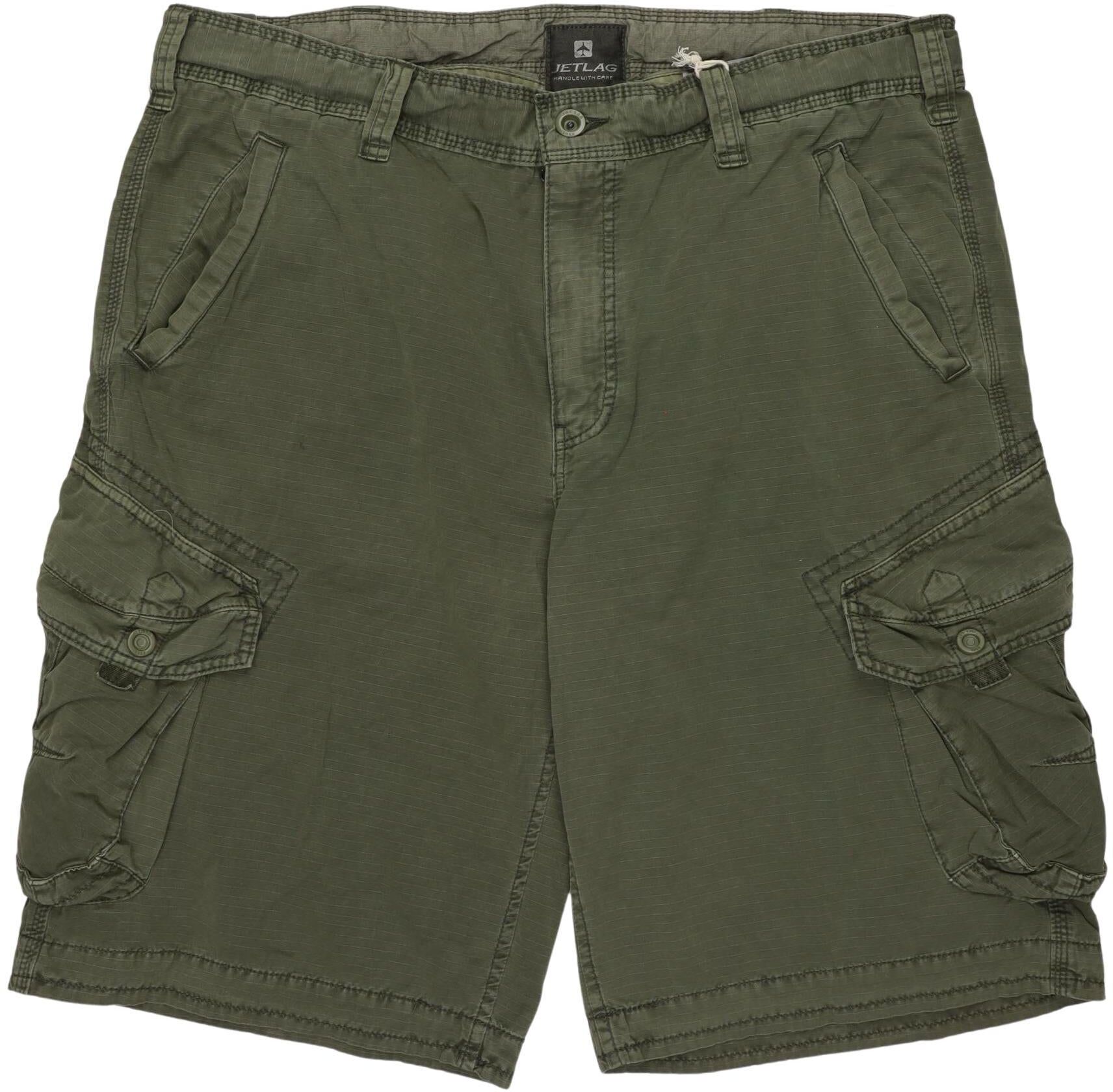 Jet Lag Herren Shorts, Grün, Gr. W38, Baumwolle - Second Hand