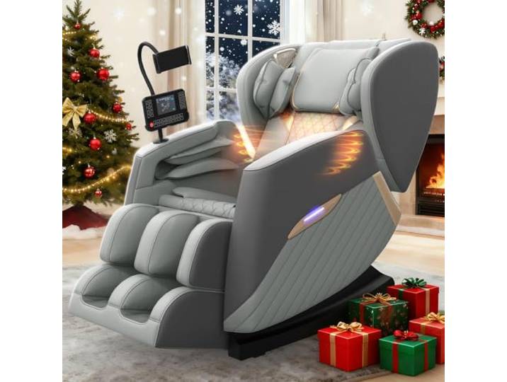 Srfzluxy Ganzkörper-Massagesessel, elektrischer Massagesessel, Zero-Gravity-Modus, mit 16 Massagepunkten und 8 Airbags, Lendenwirbelheizung, Wadenroller- und Airbag-Massage, Bluetooth-Lautsprecher