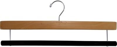 The Great American Hanger Company Extra Long Wooden Pants Hanger with Flocked Non-slip Velvet Bar