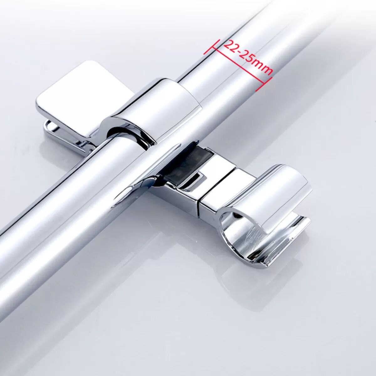INF Universal Silber Zinklegierung Duschkopfhalterung, 18-25mm Verstellbarer Handbrausekopf Halterung Ersatz