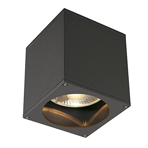 SLV Big Theo plafondopbouwarmatuur GU10 antraciet IP44