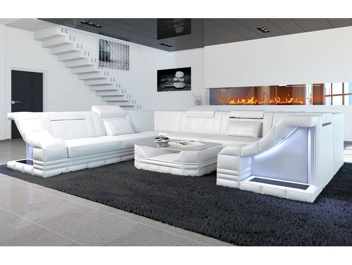 Mini Sofa Bianchi U-Form aus Leder