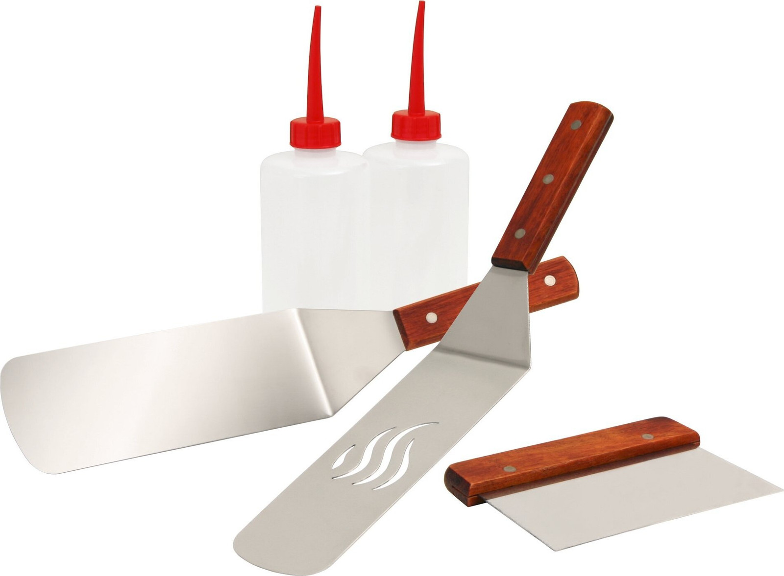 BBQ-Toro 5-delige roestvrijstalen grill-plancha accessoire set met spatel