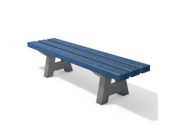 hanit® Kindersitzgruppe Canetti Kinderbank ohne Rückenlehne Grau-Blau aus 100% recyceltem Kunststoff wetterfeste Sitzgruppe für KiTas
