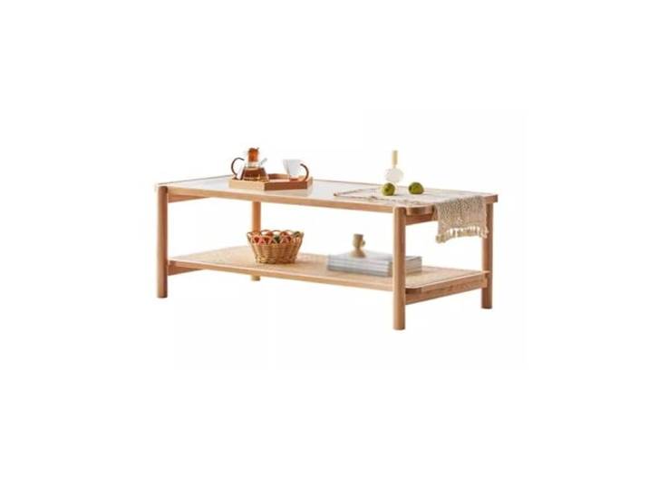 ksjdieunf Couchtisch Massivholz Rattan Glas Couchtisch Nordic Eiche Tee Moderne Minimalistischen Wohnzimmer Tische for Wohnzimmer