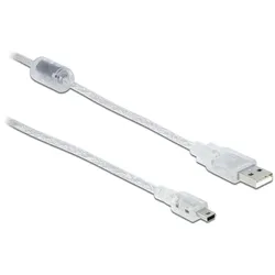 DeLOCK 5m, USB2.0-A/USB2.0 Mini-B USB Kabel USB A Mini-USB B 0,48 Gbit/s Transparent