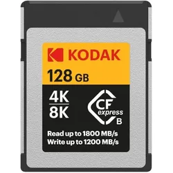 Kodak CFexpress Type B 128GB (128 GB, CFexpress Typ B), Speicherkarte, Orange, Schwarz, Grau