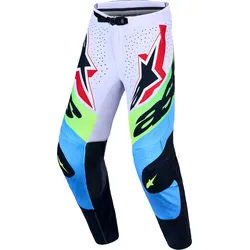Alpinestars Supertech Dyna, Textilhose - Helllila/Neon-Grün/Hellblau/Schwarz - 30