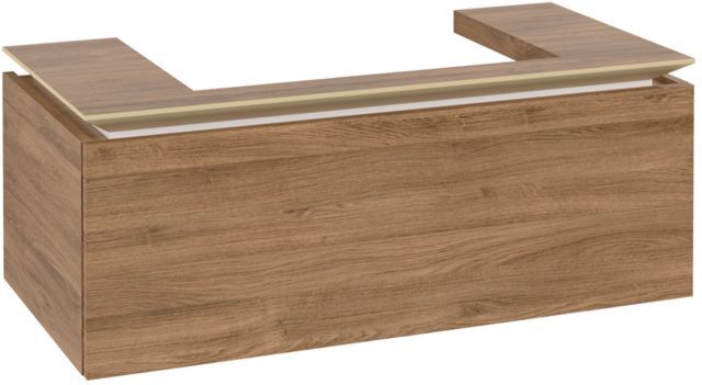 Villeroy und Boch Legato Waschtischunterschrank B69400RH 100x38x50cm, Waschtisch mittig, Kansas Oak