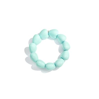 Perlenarmband ADELIA´S "LIVAYA Armbänder Armband Perlenarmband mit markantem Design", blau (mint), Armbänder, Damen, Edelstahl, Perlenarmband, trendig mit elf großen Perlen