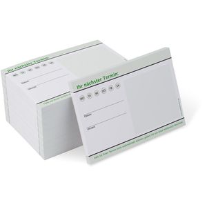 notizblock24 Terminzettel Classic 6 grün, A7, 10 Stück a 50 Blatt, neutrales Design