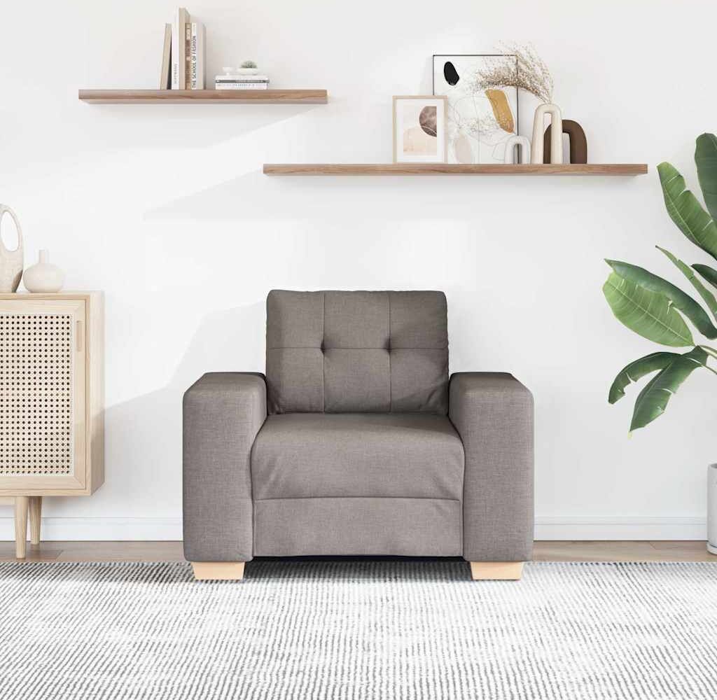 vidaXL Canapé-fauteuil taupe 100x78x80 cm en tissu