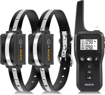 Inspire Essentials Rojeco Remote Rechargeable Dog Training Collar black 2 Collars