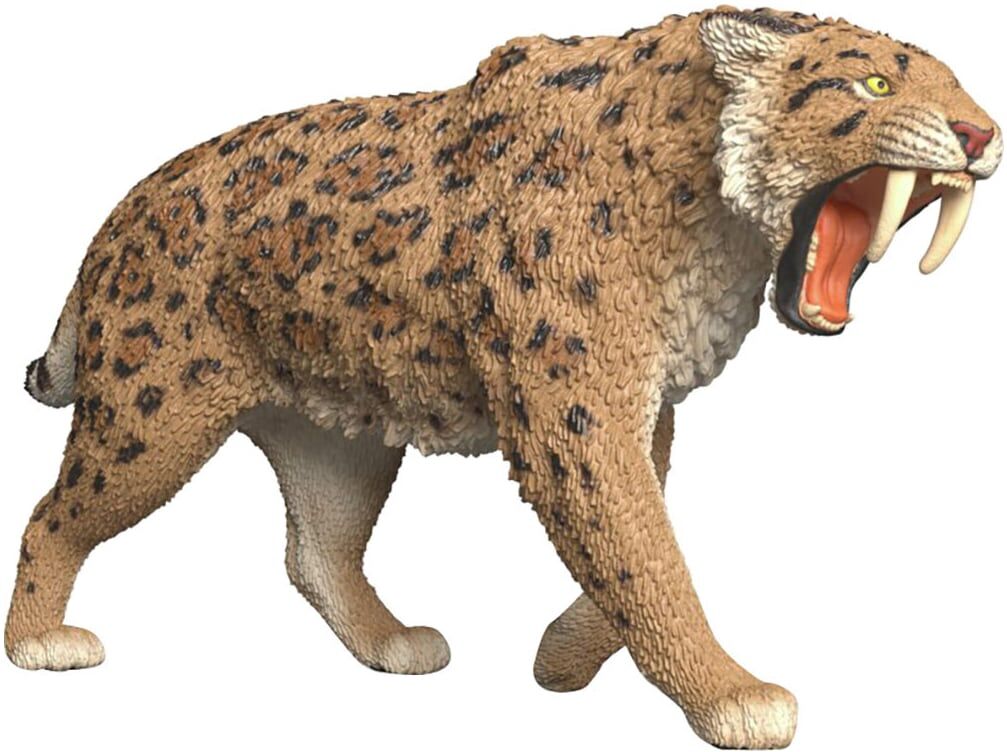 Spielfigur SCHLEICH "DINOSAURS, Säbelzahntiger (15054)", braun, Spielfiguren, Kinder, Kunststoff, Spielfigur