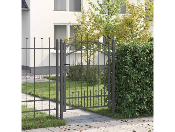 vidaXL Zauntor mit Speer-Top KAMPEN 103 x 125 cm Abschließbar Stahl