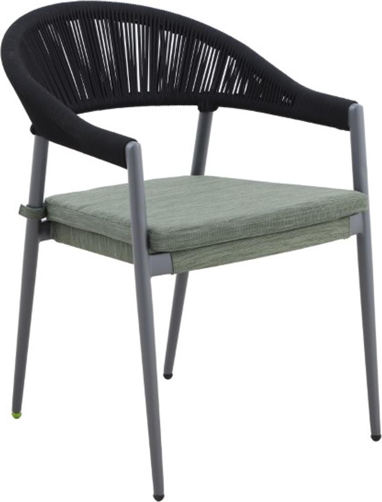 2er Set MWH Camarillo Gartensessel Aluminium/Rope