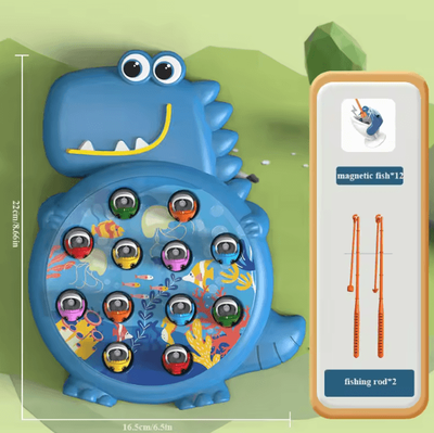 Inspire Curations Dinosaur Magnetic Fishing Toy Set Montessori Learning Game With Rod For Kids blue Fishing