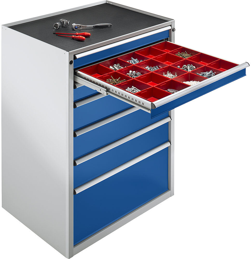 Schubladenschrank, NFC-Schloss, 7 Schubladen, HxBxT 1020 x 1065 x 685 mm, blau ANKE