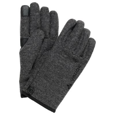 Multisporthandschuhe VAUDE "RHONEN GLOVES V", Gr. 6 (XS), schwarz (phantom blac), Baumwollmischung, Handschuhe, für Wandern, aus Polyester, Wolle und Polyamid, angenehme Wärme