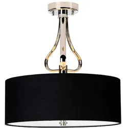 Deckenleuchte Wohnzimmerlampe LED Stahl Chrom 3 Flammig Schwarz IP44