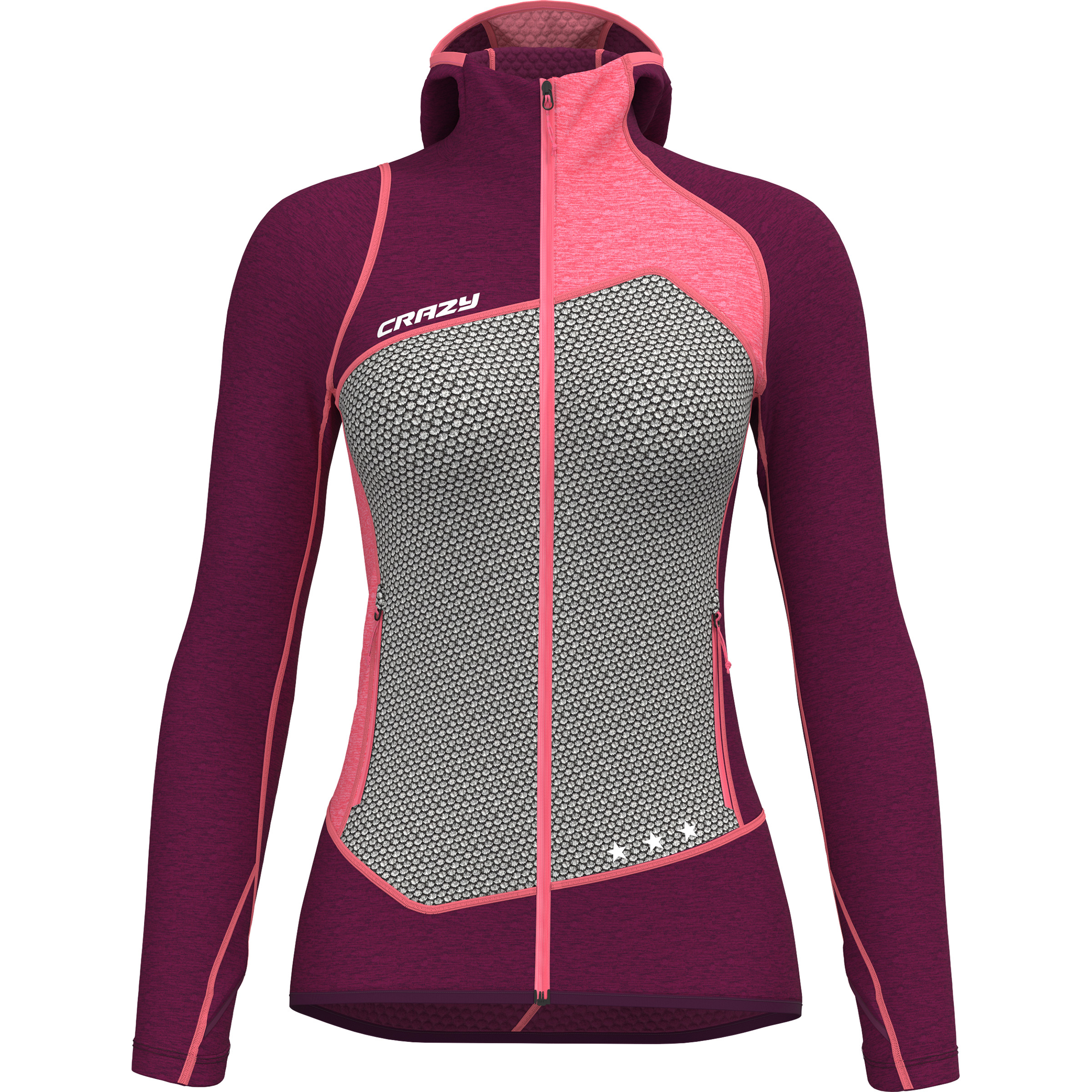 Crazy Ionic Damen Fleecejacke lila Größe XL Trekking Elastisch