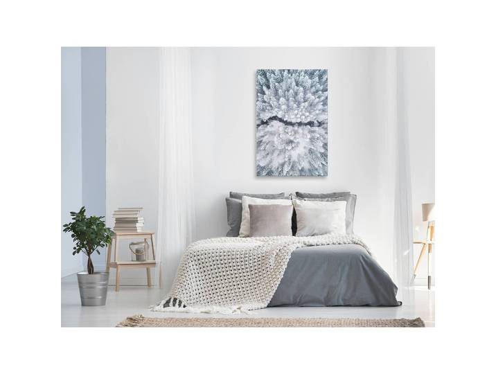 Wandbild Tree Crowns Leinen Weiß 40 x 60cm