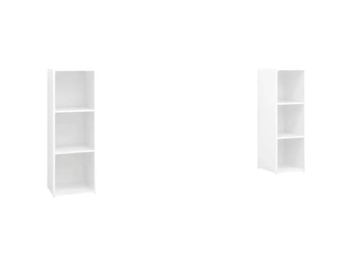 Helloshop26 2 Stück modulare TV-Schränke praktisch Aufbewahrung 107 x 35 x 37 cm aus Holz weiß 02_0055124